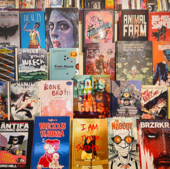 Shelves of books